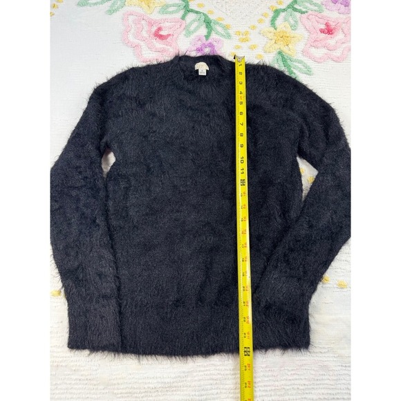 A New Day Women's Black Fuzzy Knit Sweater Crew Neck Soft Pullover Size S - Picture 2 of 7
